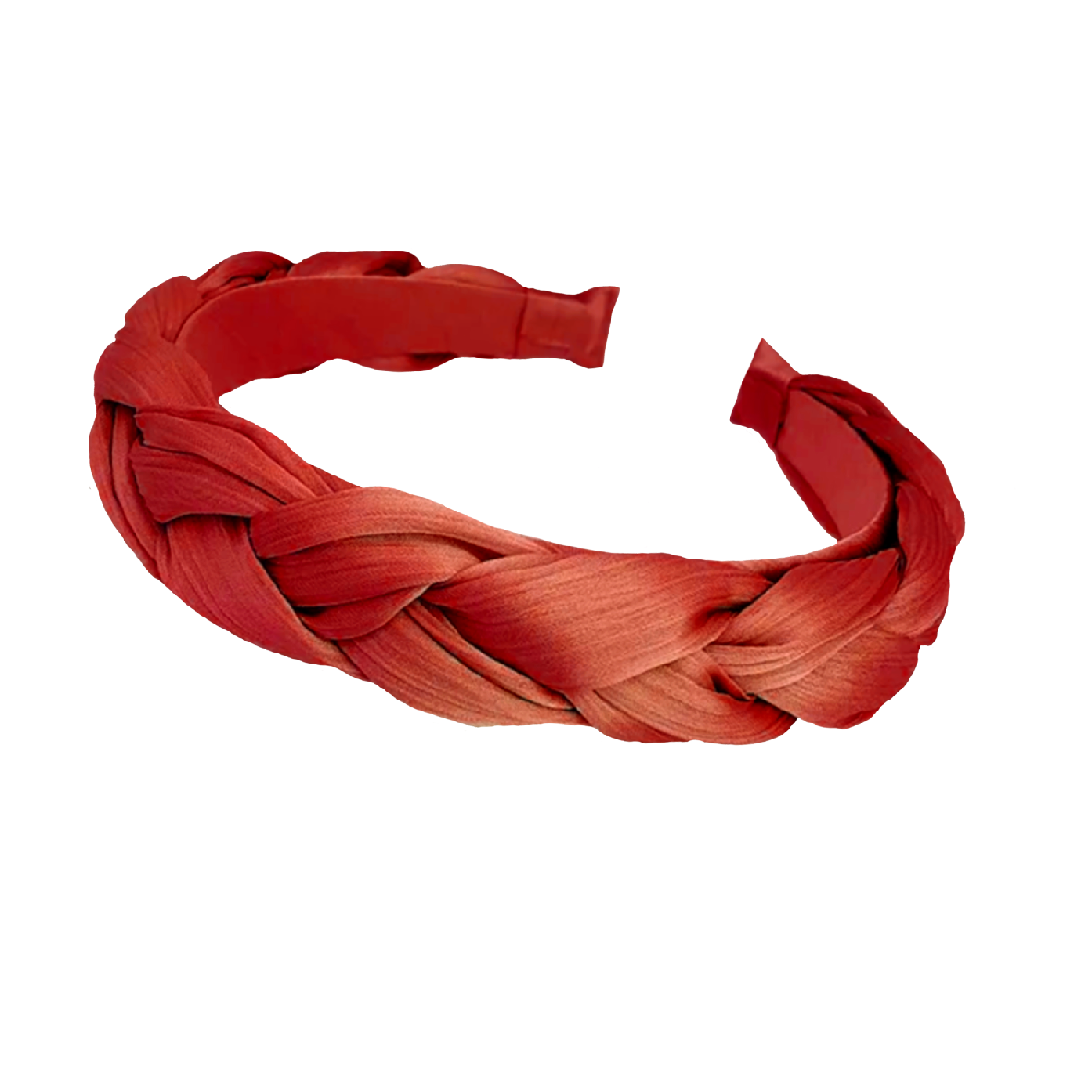 'Olivia' Crepe Braided Headband in Terracotta