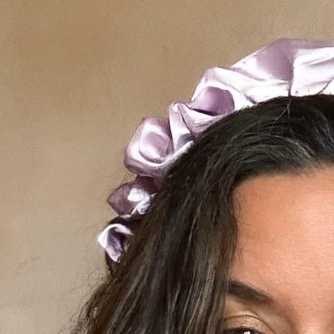 Ruffle Satin 'Frou-Frou' Headband in Lilac