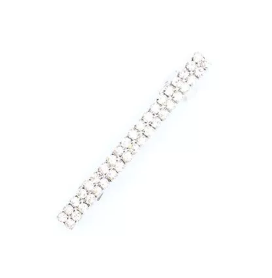 'Ava' Silver Diamanté Hair Barrette