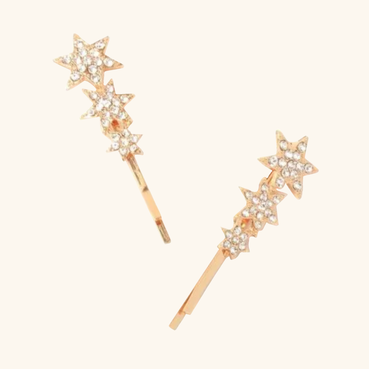 'Tre Stelle' Gold and Diamanté Duo Grips