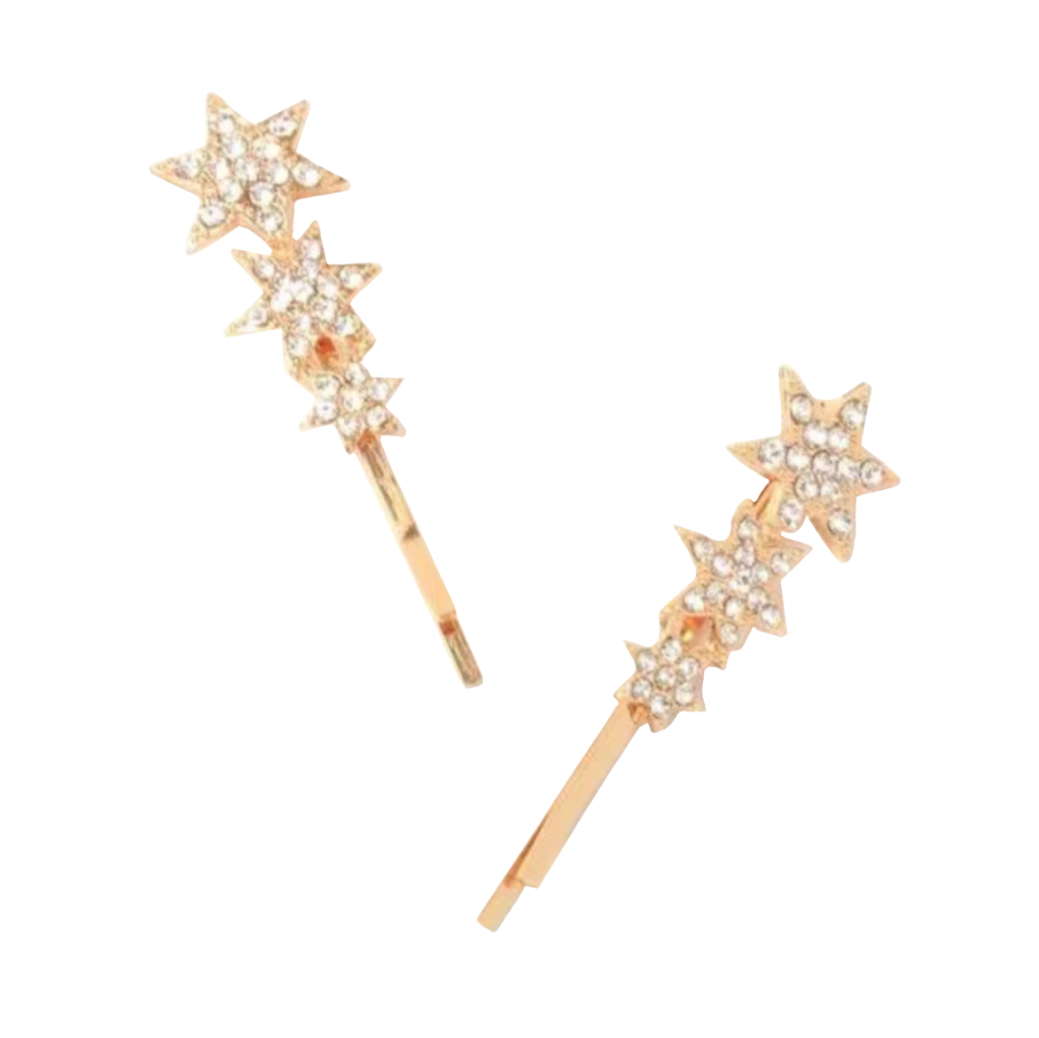 'Tre Stelle' Gold and Diamanté Duo Grips