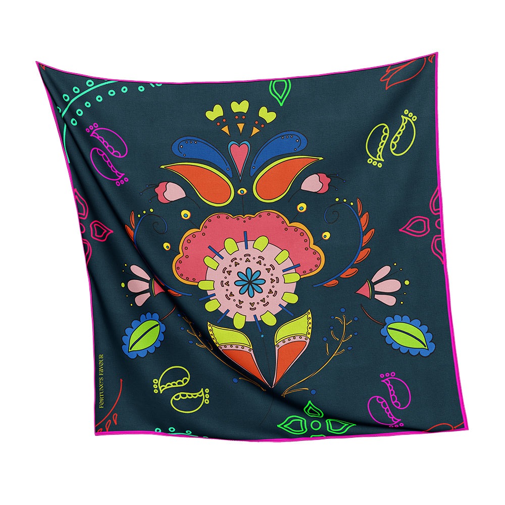 'Neon Batik' Silk Square Scarf