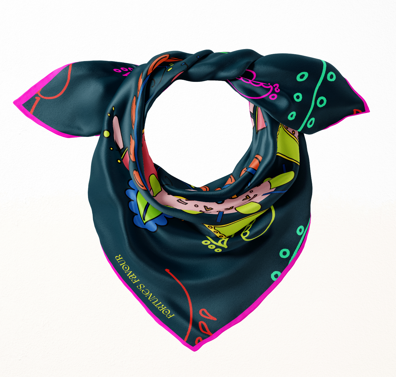 'Neon Batik' Silk Square Scarf