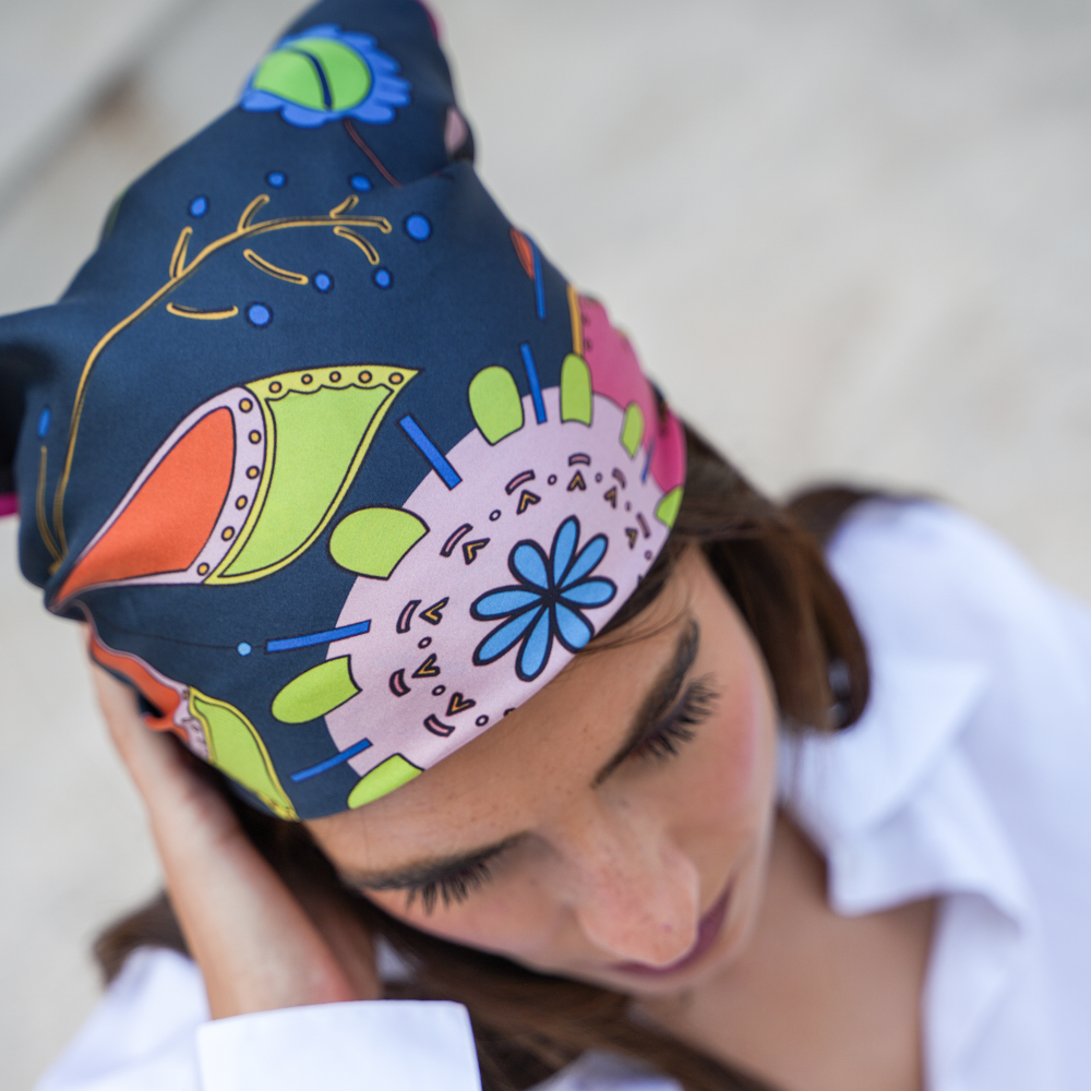 'Neon Batik' Silk Square Scarf