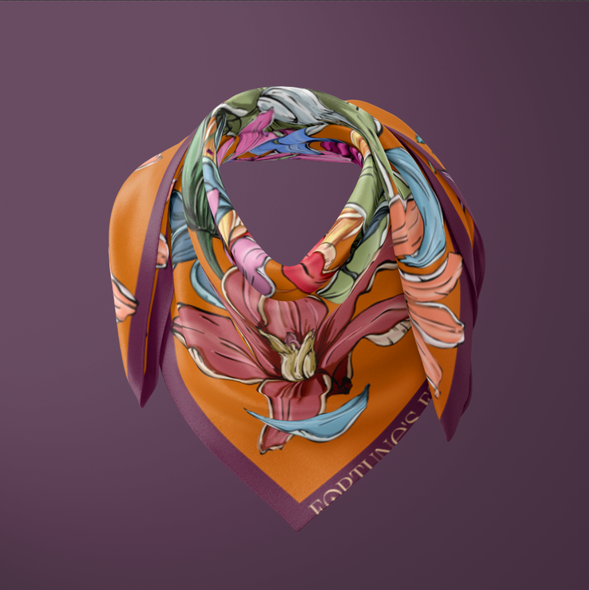 'Maximalist' Silk Square Scarf
