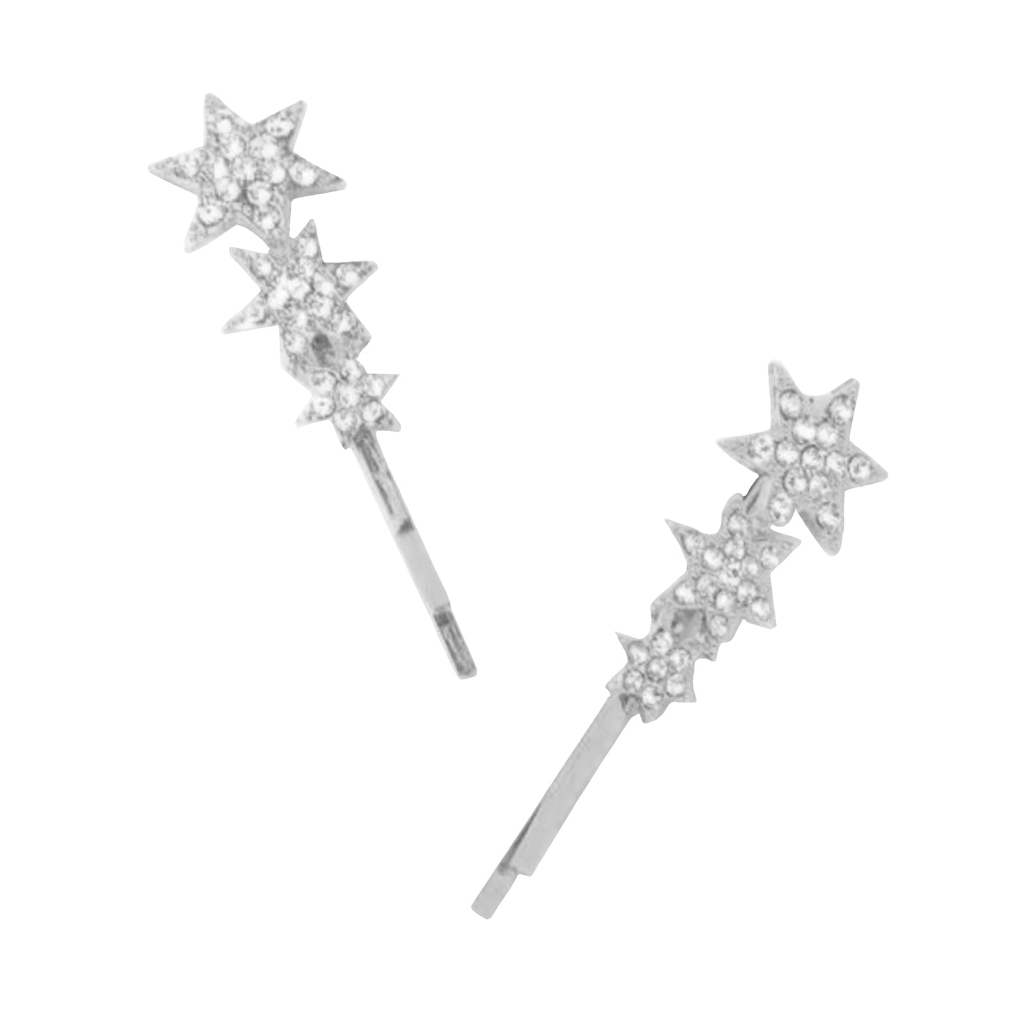 'Tre Stelle' Silver and Diamanté Duo Grips