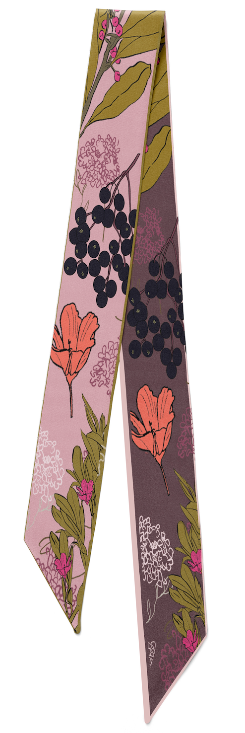 'Very Berry' Silk Twilly Scarf