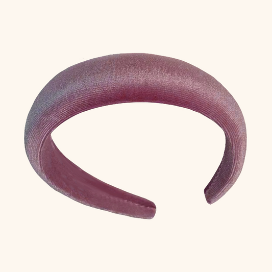 'Audrey' Velvet Headband in Mauve Pink