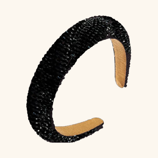 'Anais' Black Crystal Headband