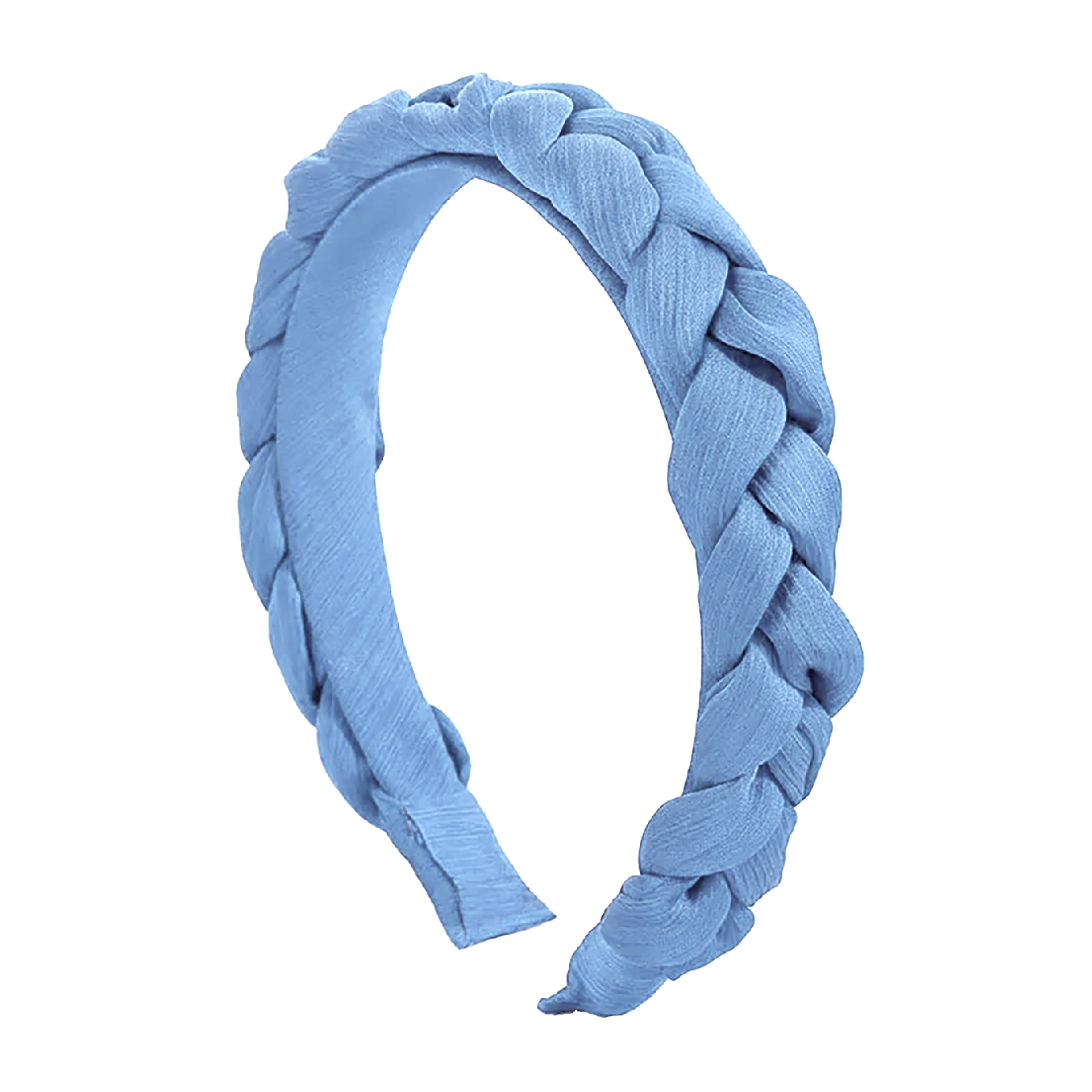 'Olivia' Crepe Braided Headband in Light Blue