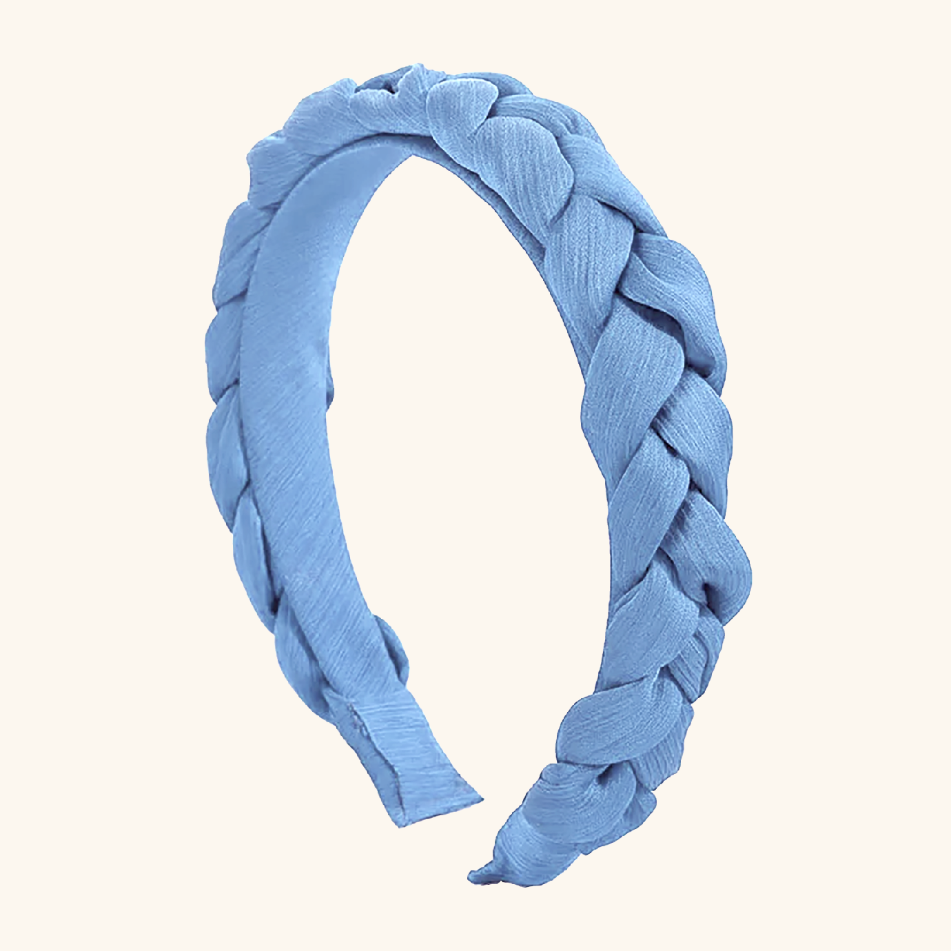 'Olivia' Crepe Braided Headband in Light Blue