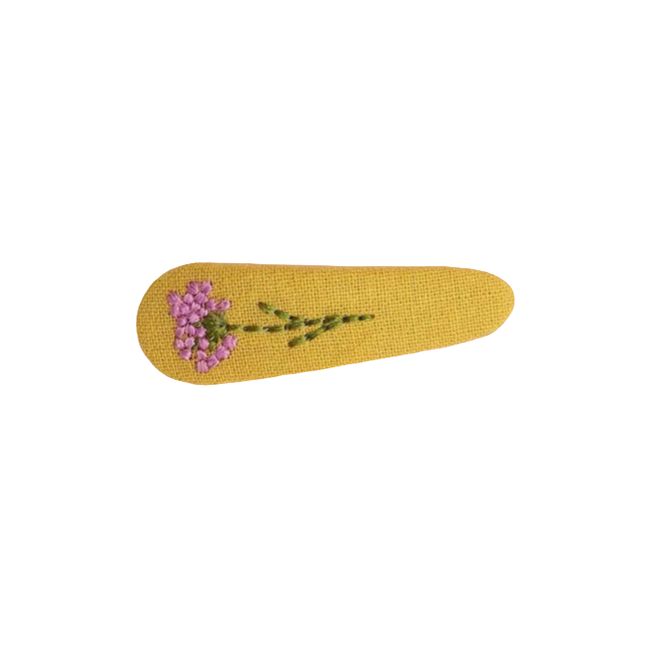 'Embroidered Flower' Hair Clip in Mustard and Lilac