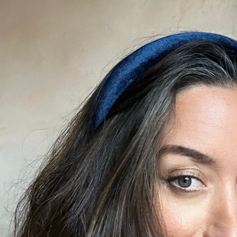 Velvet 'Versaille' Navy Headband