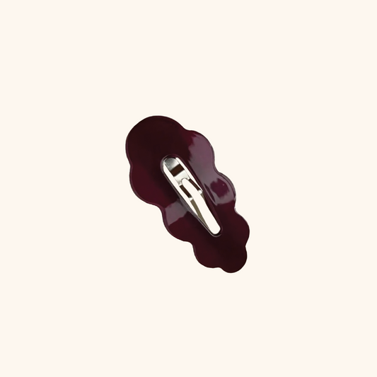 Maroon Purple Cloud Shaped Geometric Hair Clip