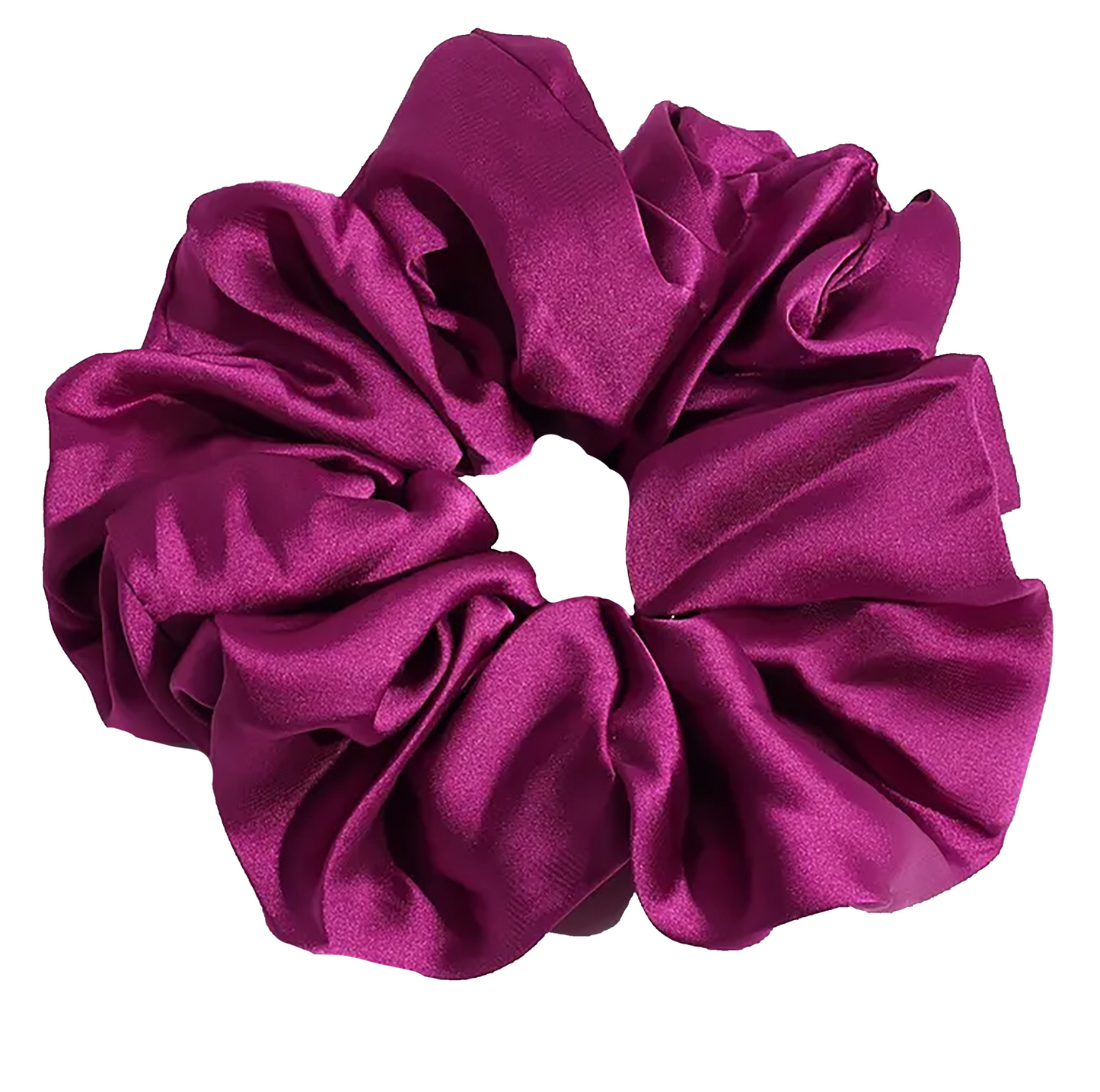 Large Ruffle Satin 'Frou-Frou' Scrunchie in Purple