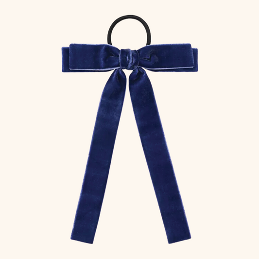 Oversized navy blue bow hairband