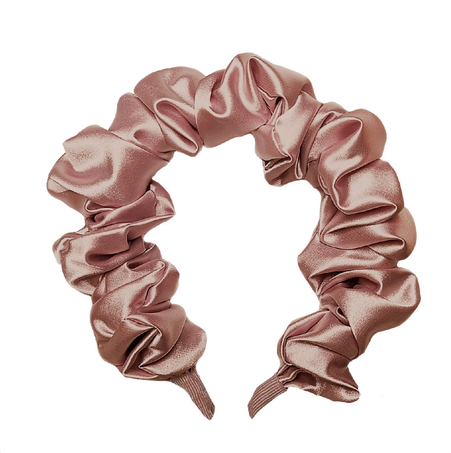 Ruffle Satin 'Frou-Frou' Headband in Caramel