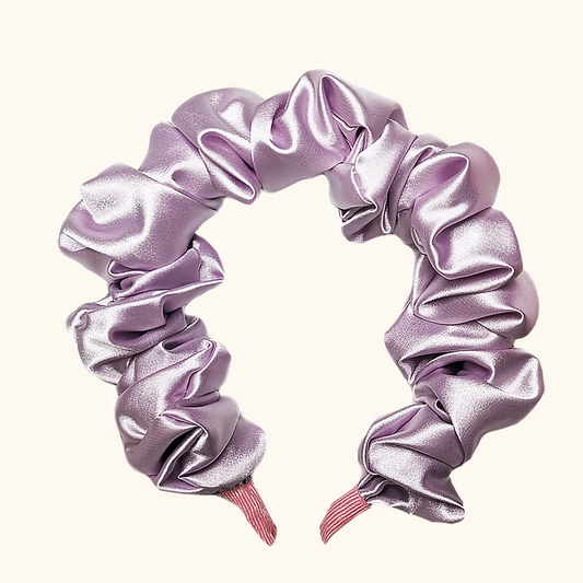 Ruffle Satin 'Frou-Frou' Headband in Lilac