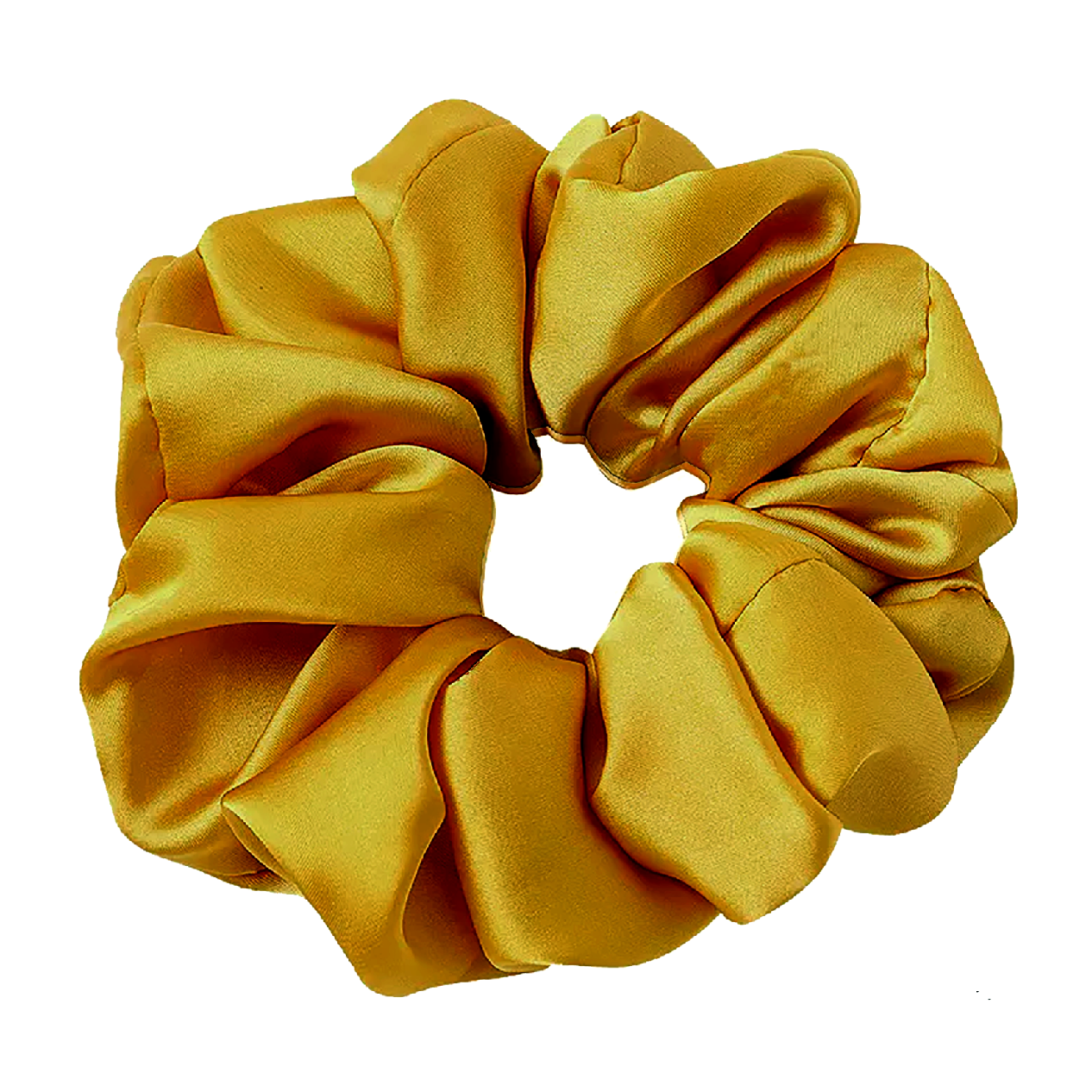 Ruffle Satin 'Frou-Frou' Scrunchie in Ochre