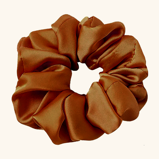 Large Ruffle Satin 'Frou-Frou' Scrunchie in Buttermilk