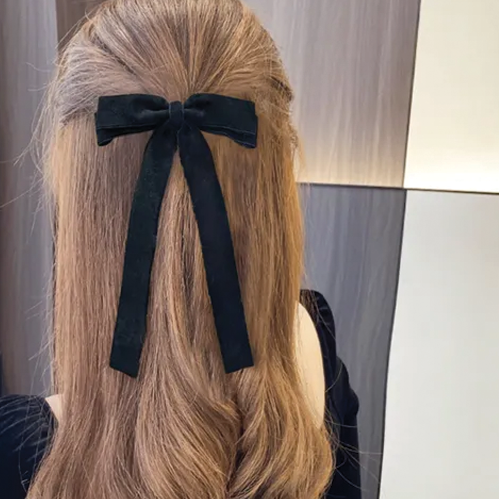 'Margot' Velvet Hair Bow in Bordeaux