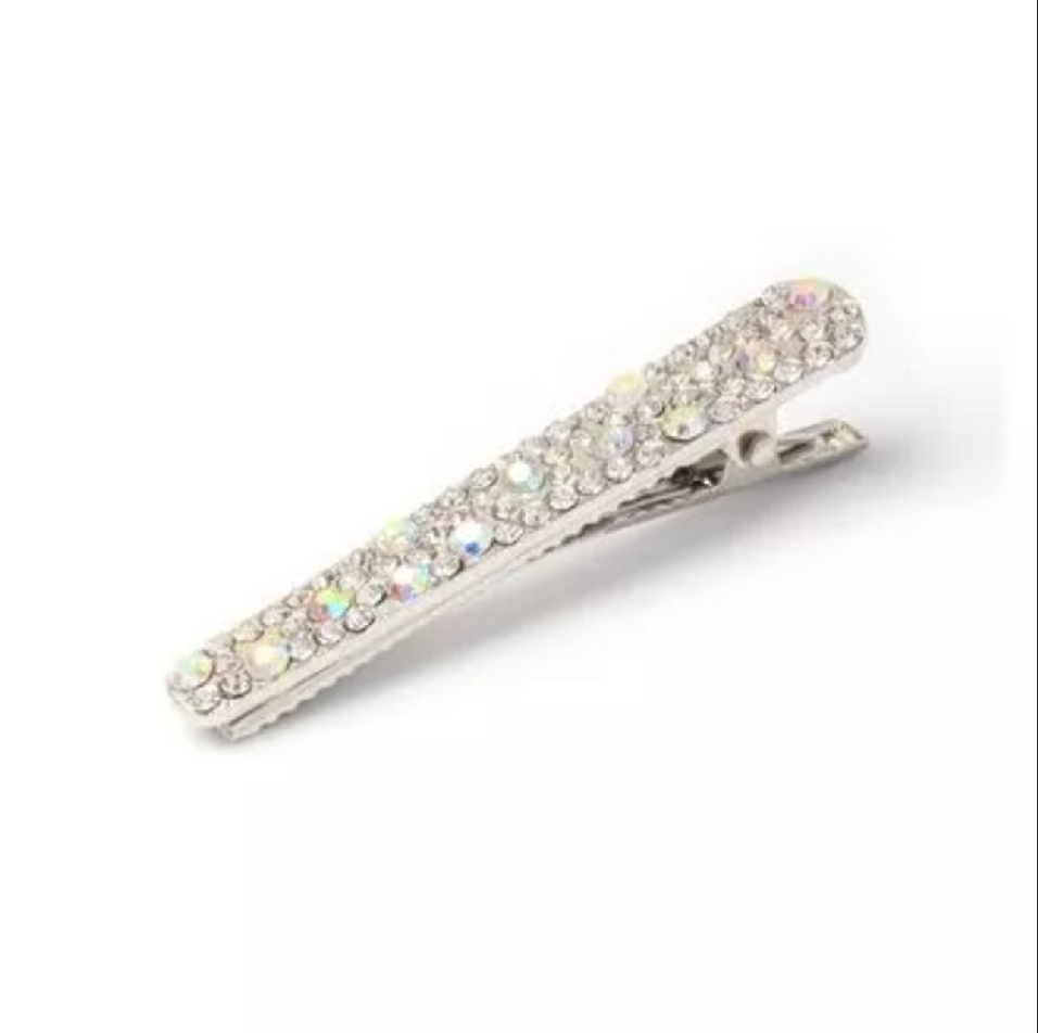 'Alexia' Silver Diamante Clip