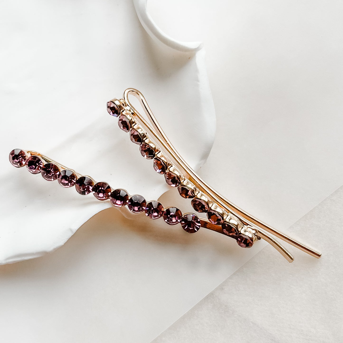 'Venezia' Champagne Pink Diamanté Duo Grips