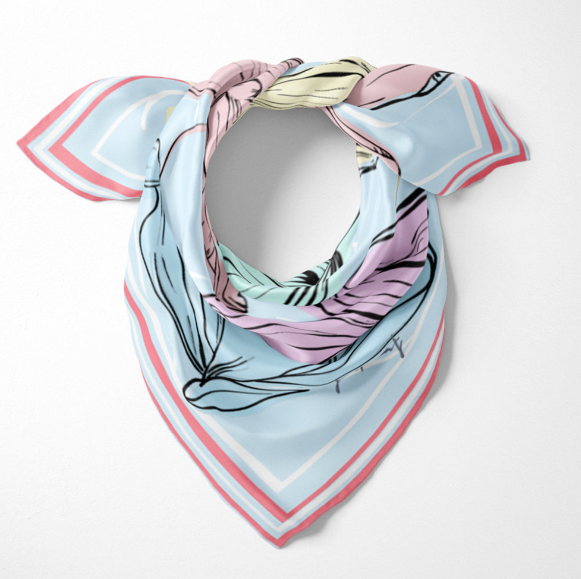 Fortune's Favour 'Printemp Pastels' Silk Square Neck Scarf