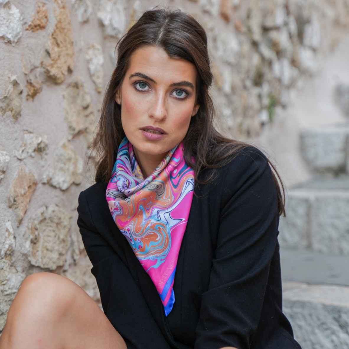 'MARMO' PUCCI BRIGHT PRINT SILK NECK SCARF