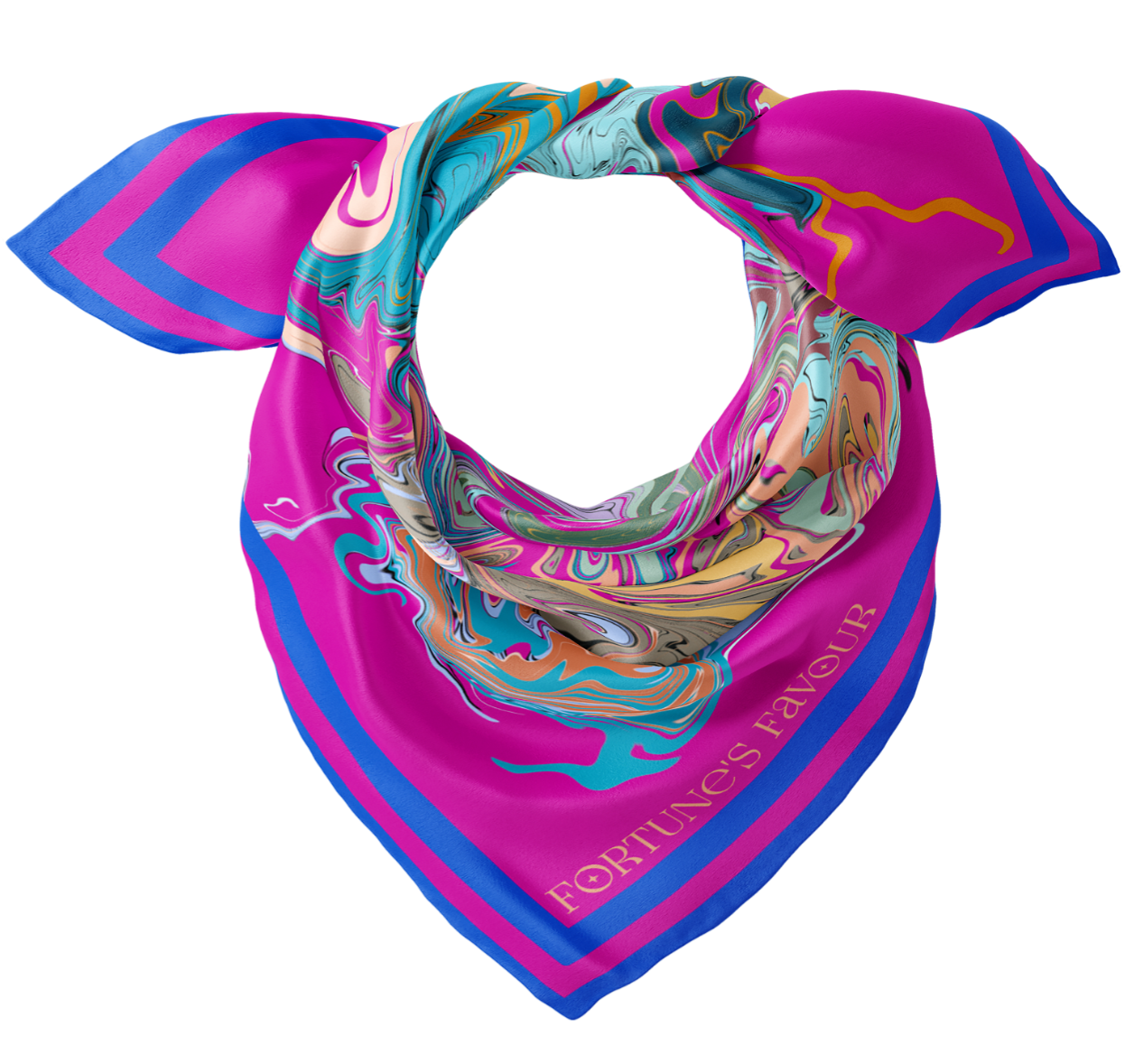 'MARMO' PUCCI PRINT BRIGHT PINK SILK SQUARE SCARF