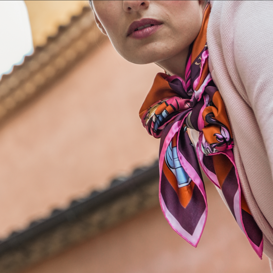 'Maximalist' Silk Square Scarf