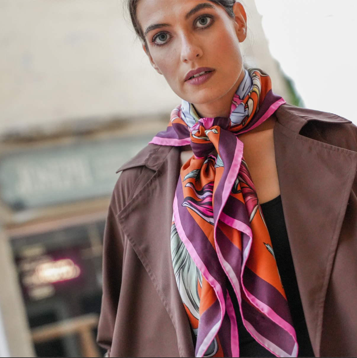 'Maximalist' Silk Square Scarf