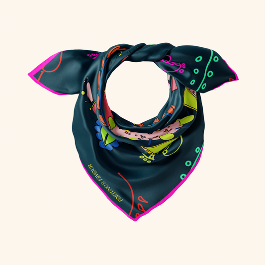 'Neon Batik' Silk Square Scarf