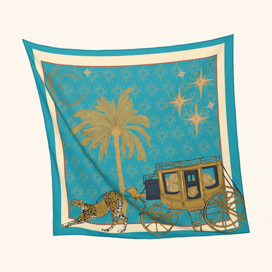 'Il Gattopardo a Notte' Silk Square Scarf - Limited Edition