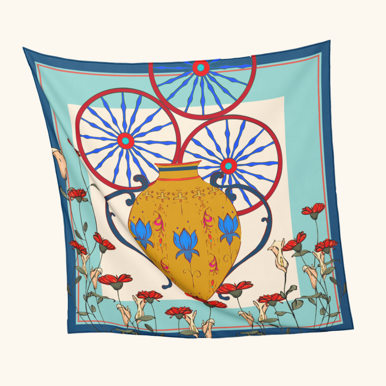 'Isole' Silk Square Scarf