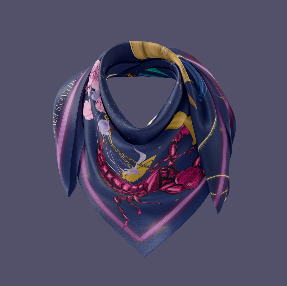 'Astro Dreams' Silk Square Scarf