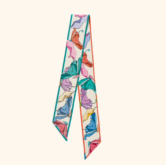 'Bloom Love' Dual Silk Twilly Scarf