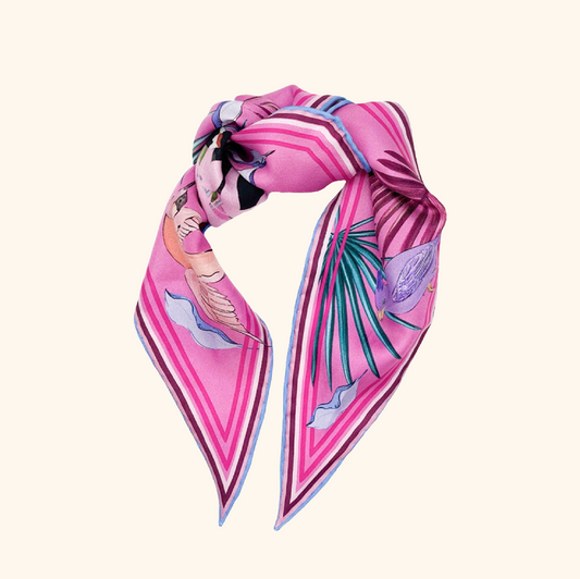'Pink Paradiso' Silk Neck Scarf