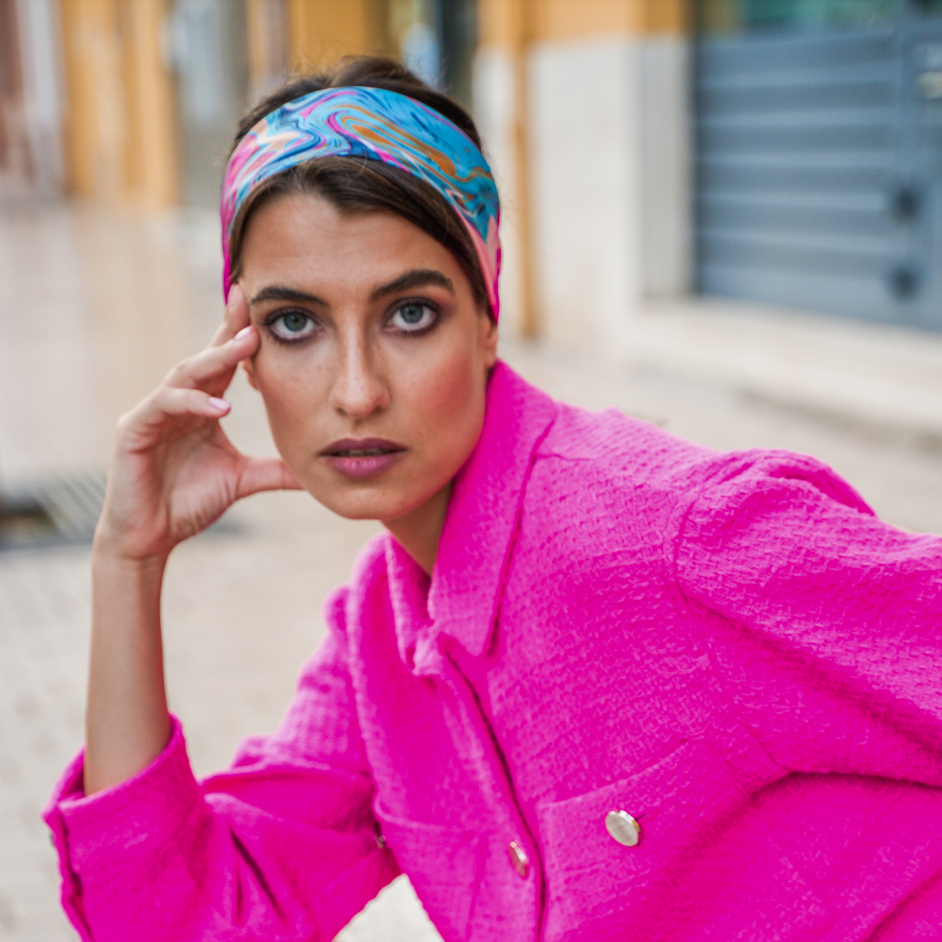 'Marmo' Silk Square Scarf