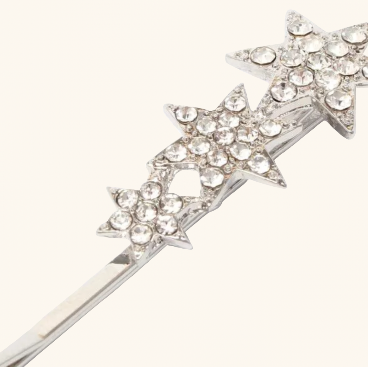 'Tre Stelle' Silver and Diamanté Duo Grips